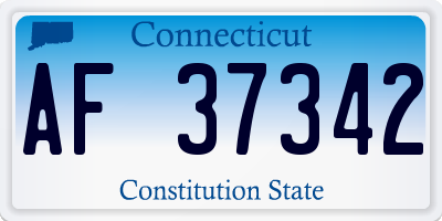 CT license plate AF37342