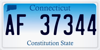 CT license plate AF37344