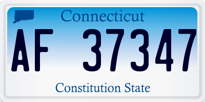 CT license plate AF37347