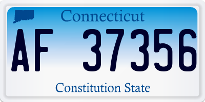 CT license plate AF37356