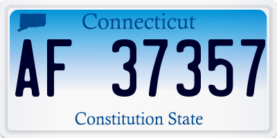 CT license plate AF37357