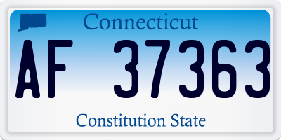 CT license plate AF37363