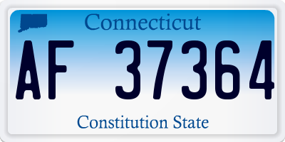 CT license plate AF37364