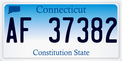CT license plate AF37382