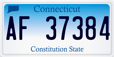 CT license plate AF37384