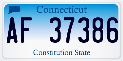 CT license plate AF37386