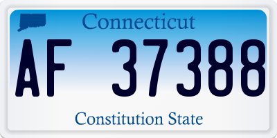 CT license plate AF37388