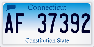 CT license plate AF37392