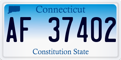 CT license plate AF37402