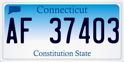 CT license plate AF37403