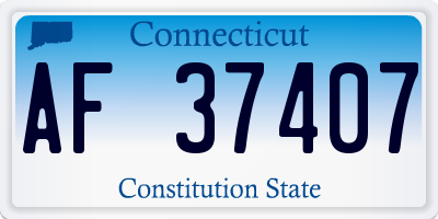 CT license plate AF37407