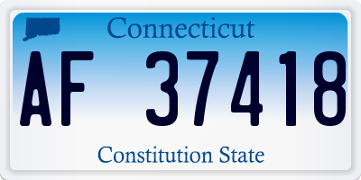 CT license plate AF37418