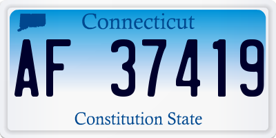 CT license plate AF37419