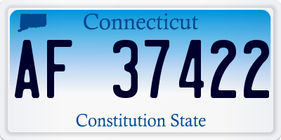 CT license plate AF37422