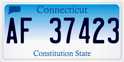 CT license plate AF37423