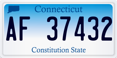 CT license plate AF37432
