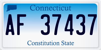 CT license plate AF37437