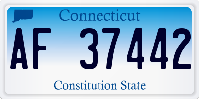 CT license plate AF37442