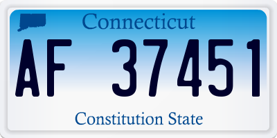 CT license plate AF37451