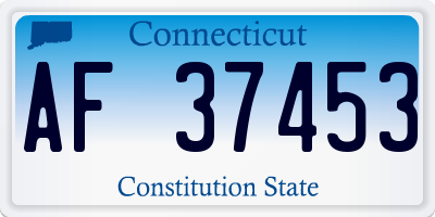 CT license plate AF37453