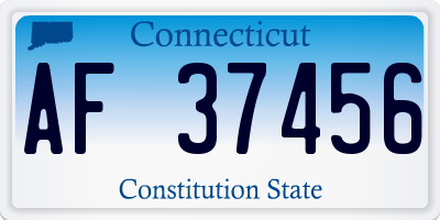 CT license plate AF37456