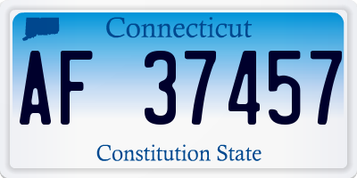 CT license plate AF37457