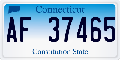 CT license plate AF37465
