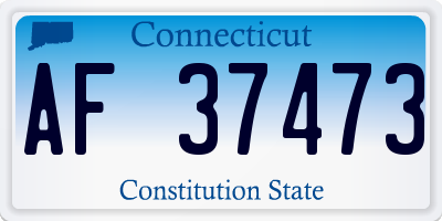 CT license plate AF37473