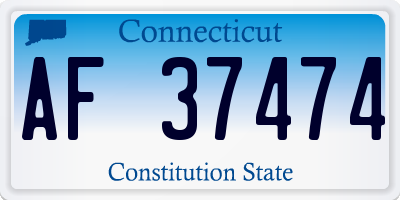 CT license plate AF37474
