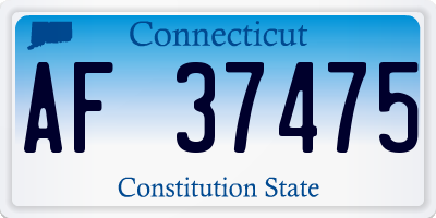 CT license plate AF37475