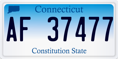 CT license plate AF37477
