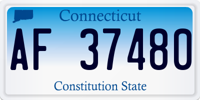 CT license plate AF37480