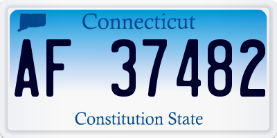 CT license plate AF37482