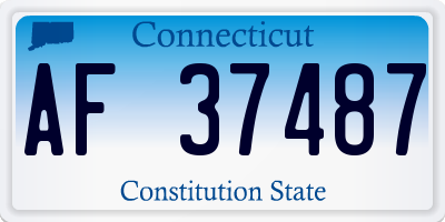 CT license plate AF37487