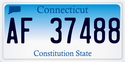 CT license plate AF37488