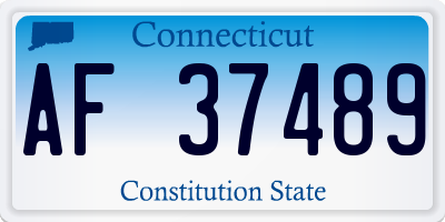 CT license plate AF37489