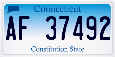 CT license plate AF37492