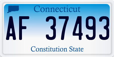 CT license plate AF37493