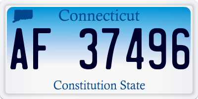 CT license plate AF37496