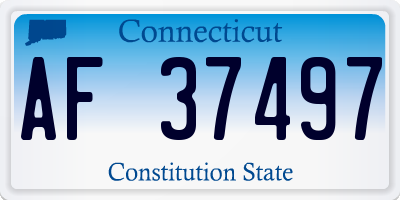 CT license plate AF37497