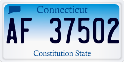CT license plate AF37502