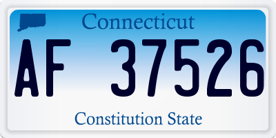 CT license plate AF37526