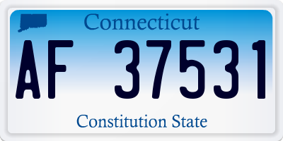 CT license plate AF37531