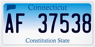 CT license plate AF37538
