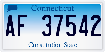 CT license plate AF37542