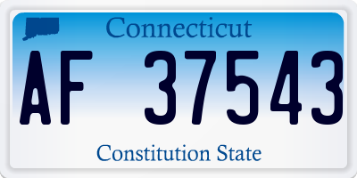 CT license plate AF37543