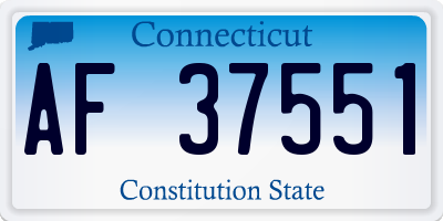 CT license plate AF37551