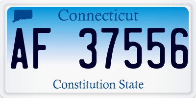 CT license plate AF37556