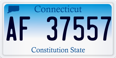 CT license plate AF37557