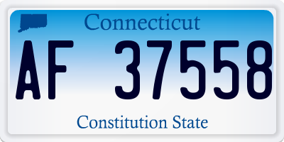 CT license plate AF37558